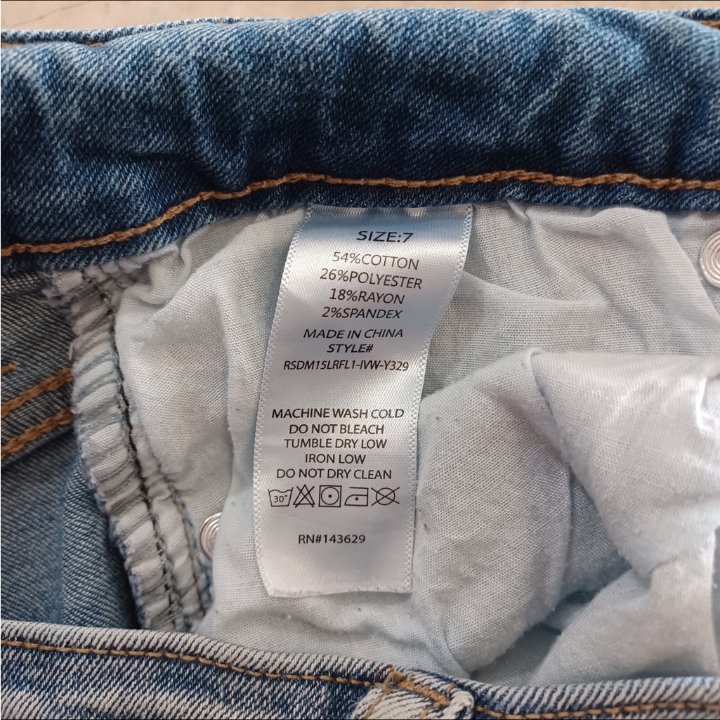 Rise Supply Co Light Wash Cotton Mid Rise Flared Denim Blue Jeans Pants Size 7 — image 7 of 7